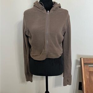 Mono B Brown Zip-Up Hooded Sweater